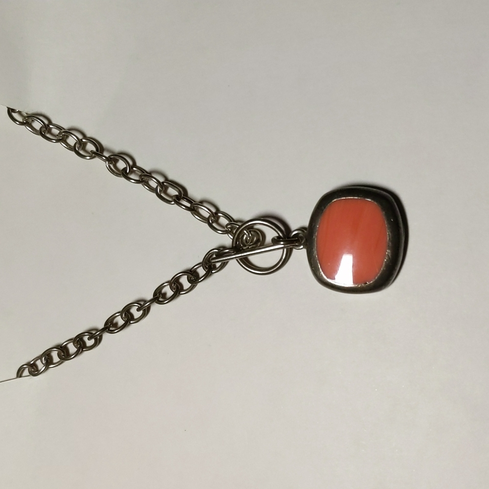 Silver and Coral Necklace